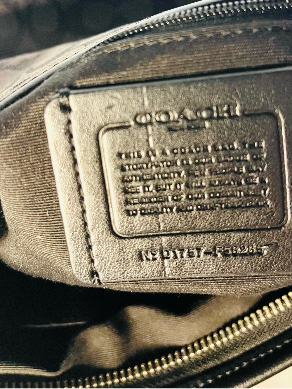 Coach Signature File Crossbody Bag F32203 Charcoal Black Jacquard Leather Trim - Picture 5 of 16